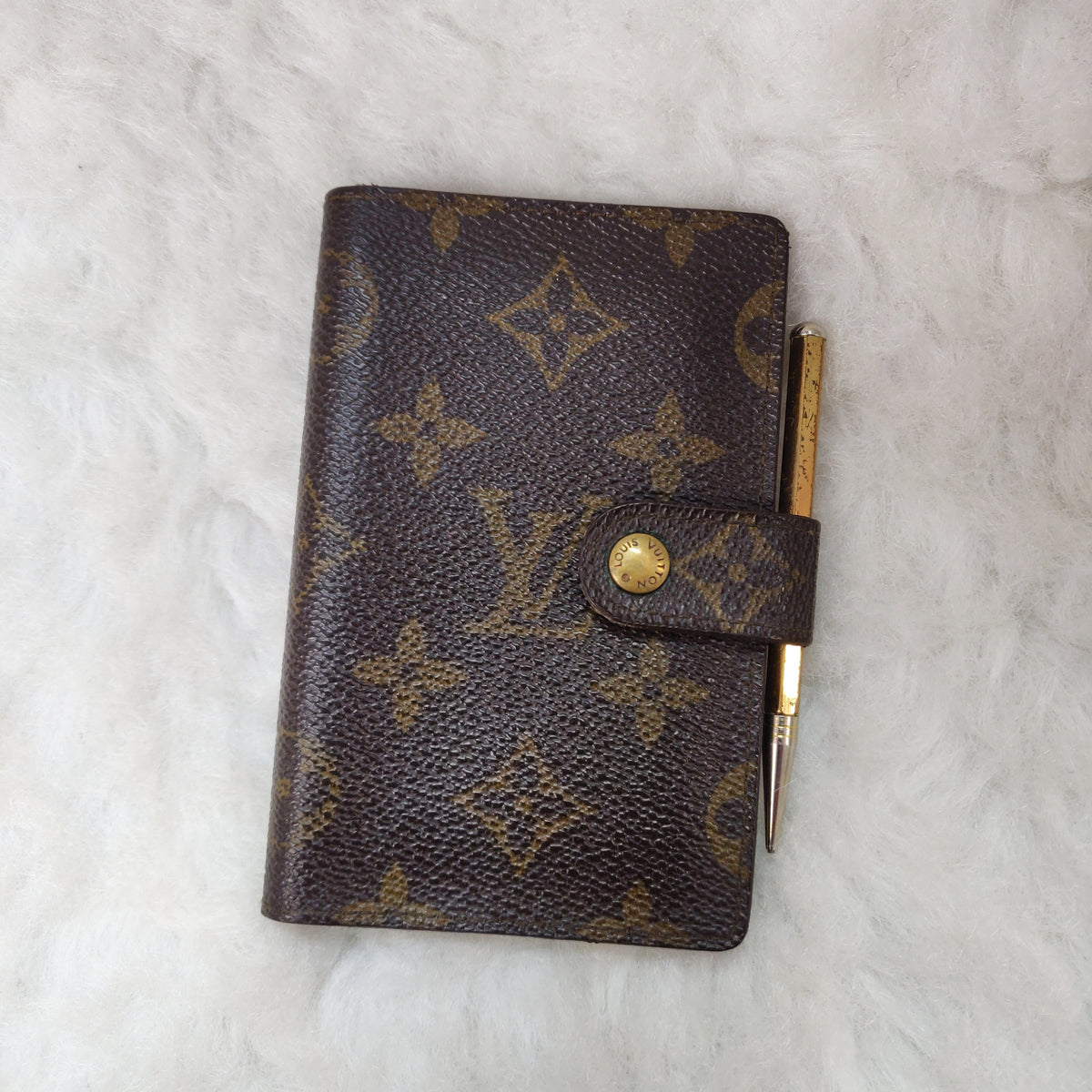Rare Vintage LOUIS VUITTON Small Agenda Notebook Cover Portfolio Card  Wallet LV