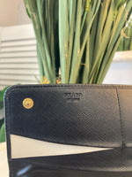 Prada saffiano two tone leather wallet