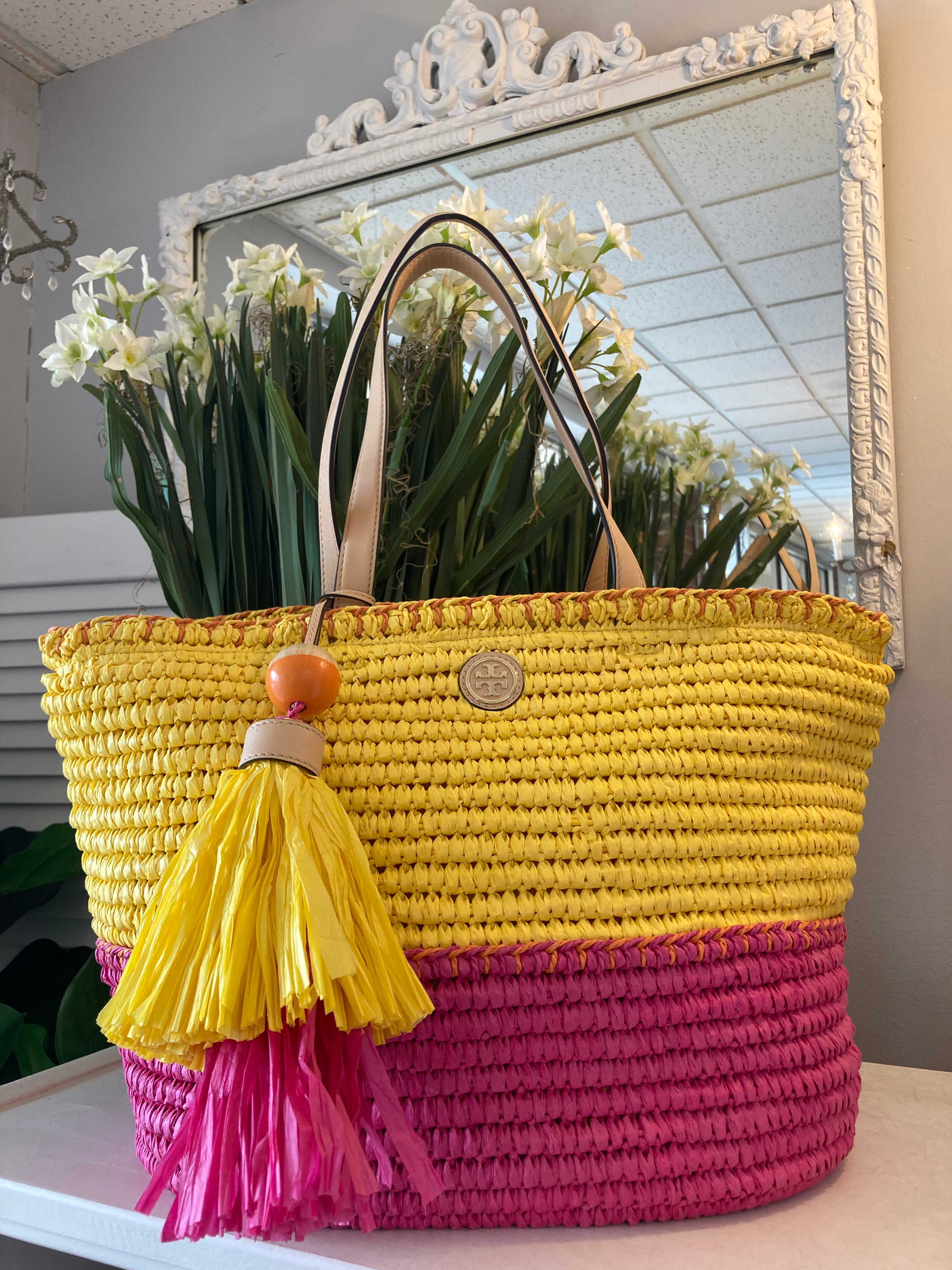 Tory Burch straw tote bag – Sequels Resale Boutique