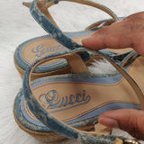Gucci Denim Wedge Sandals (Size 39)