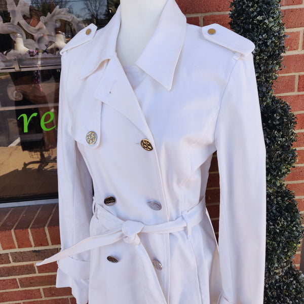 Tory Burch White Trench Coat (Size 6)