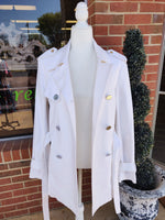 Tory Burch White Trench Coat (Size 6)